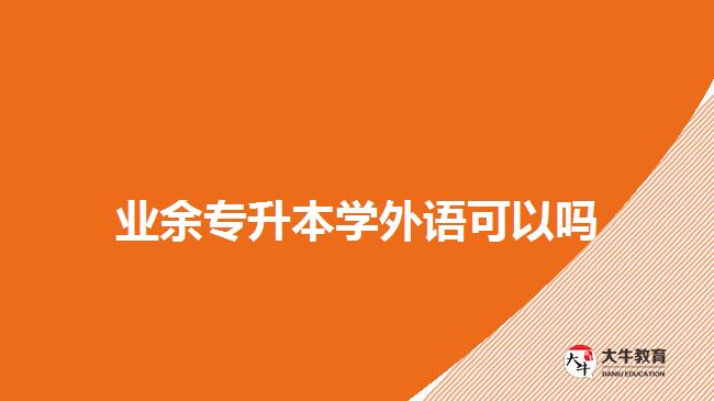 業(yè)余專升本學外語可以嗎