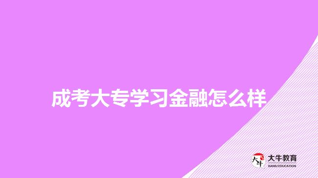 成考大專學(xué)習(xí)金融怎么樣