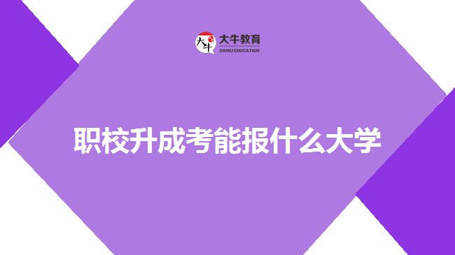 職校升成考能報(bào)什么大學(xué)