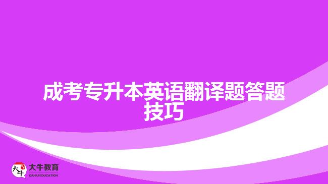 成考專升本英語翻譯題答題技巧