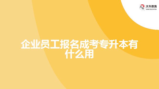 企業(yè)員工報(bào)名成考專(zhuān)升本有什么用