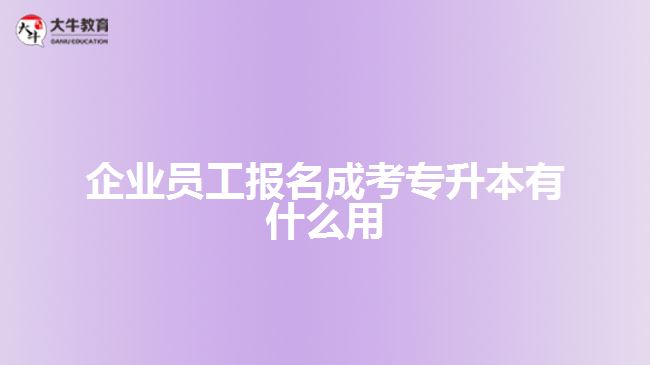 企業(yè)員工報名成考專升本有什么用