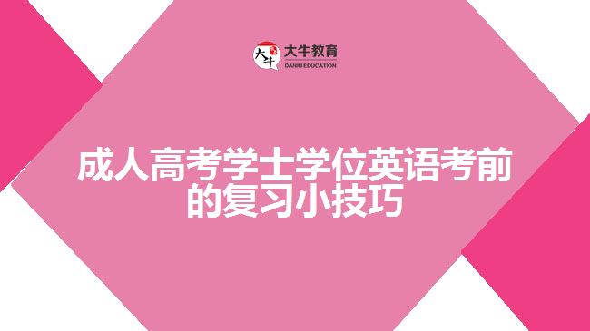 成人高考學(xué)士學(xué)位英語考前的復(fù)習(xí)小技巧