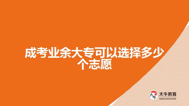 成考業(yè)余大專可以選擇多少個志愿