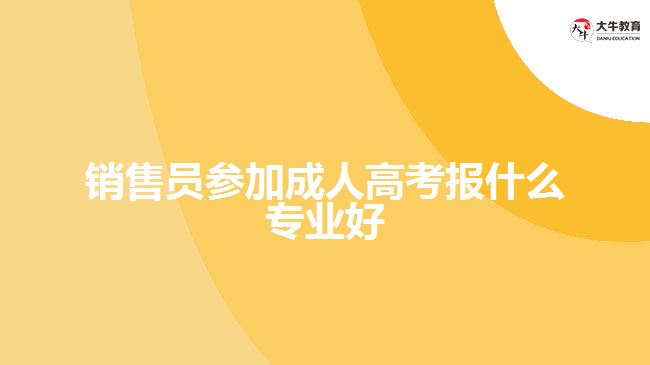 銷售員參加成人高考報什么專業(yè)好