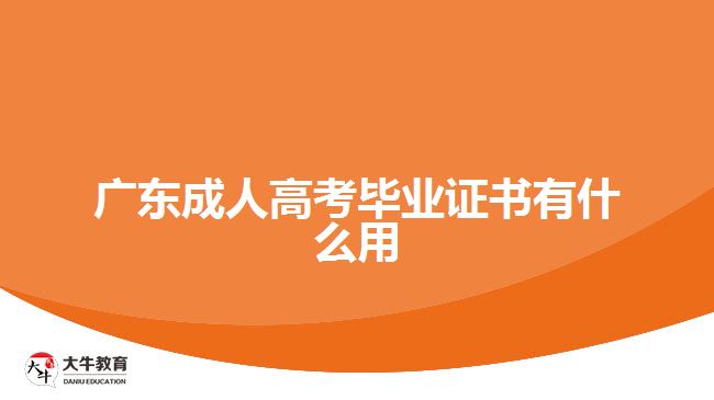 廣東成人高考畢業(yè)證書(shū)有什么用