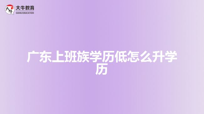 廣東上班族學(xué)歷低怎么升學(xué)歷