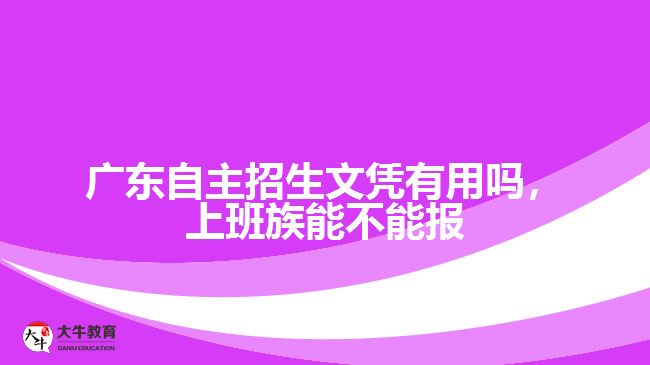 廣東自主招生文憑有用嗎，上班族能不能報