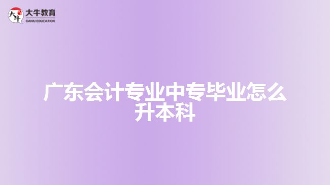 廣東會計專業(yè)中專畢業(yè)怎么升本科