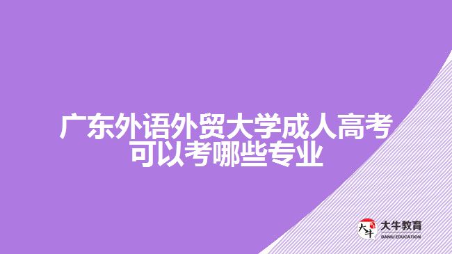 廣東外語(yǔ)外貿(mào)大學(xué)成人高考可以考哪些專業(yè)