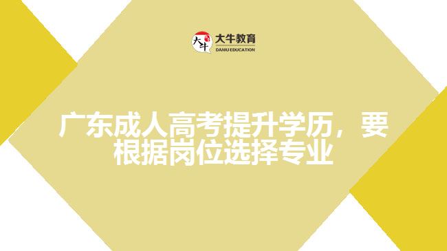 廣東成人高考提升學(xué)歷，要根據(jù)崗位選擇專業(yè)