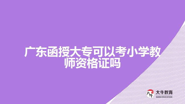 廣東函授大專可以考小學(xué)教師資格證嗎