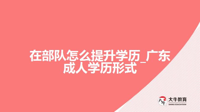 在部隊(duì)怎么提升學(xué)歷_廣東成人學(xué)歷形式