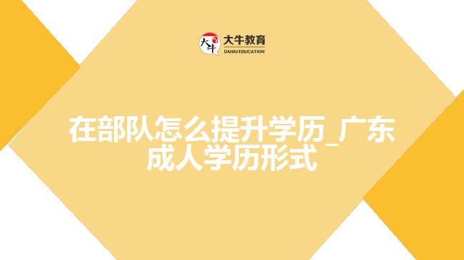 在部隊怎么提升學(xué)歷_廣東成人學(xué)歷形式