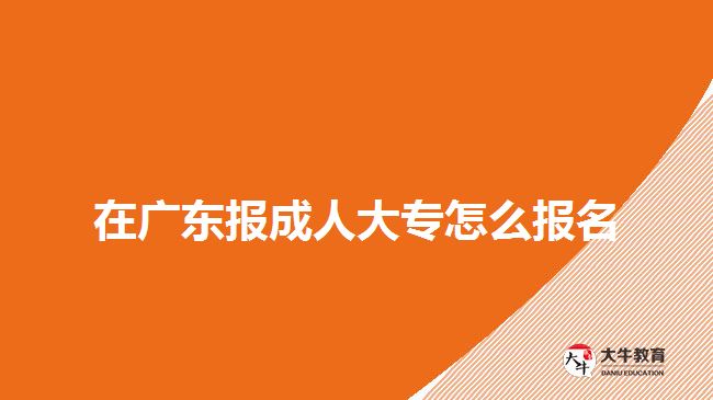 在廣東報(bào)成人大專怎么報(bào)名