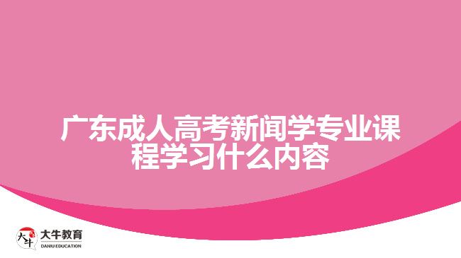 廣東成人高考新聞學專業(yè)課程學習什么內(nèi)容