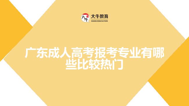 廣東成人高考報考專業(yè)有哪些比較熱門