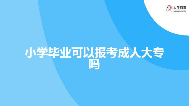 小學畢業(yè)可以報考成人大專嗎