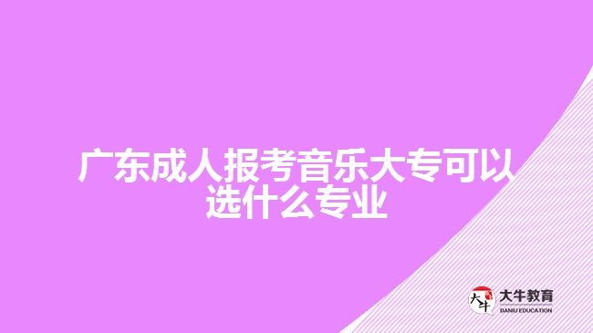 廣東成人報考音樂大?？梢赃x什么專業(yè)