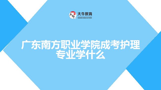 廣東南方職業(yè)學院成考護理專業(yè)學什么