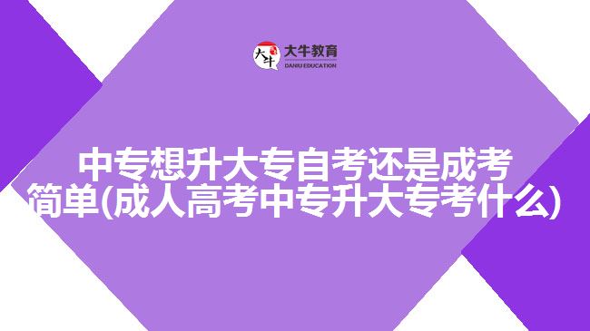 中專想升大專自考還是成考簡單(成人高考中專升大?？际裁?