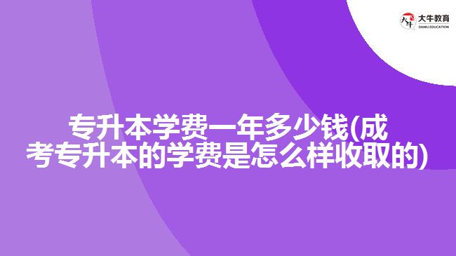 專升本學費一年多少錢(成考專升本的學費是怎么樣收取的)