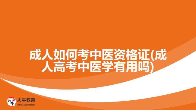 成人如何考中醫(yī)資格證(成人高考中醫(yī)學有用嗎)