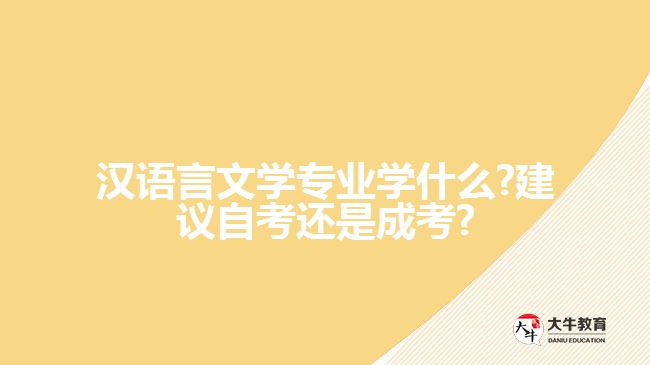 漢語言文學專業(yè)學什么?建議自考還是成考?