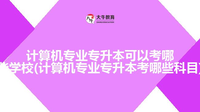 計(jì)算機(jī)專業(yè)專升本可以考哪些學(xué)校(計(jì)算機(jī)專業(yè)專升本考哪些科目)