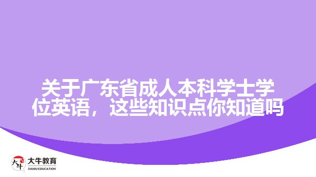 關(guān)于廣東省成人本科學士學位英語，這些知識點你知道嗎