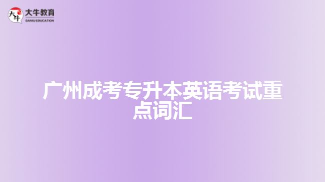 廣州成考專升本英語考試重點詞匯