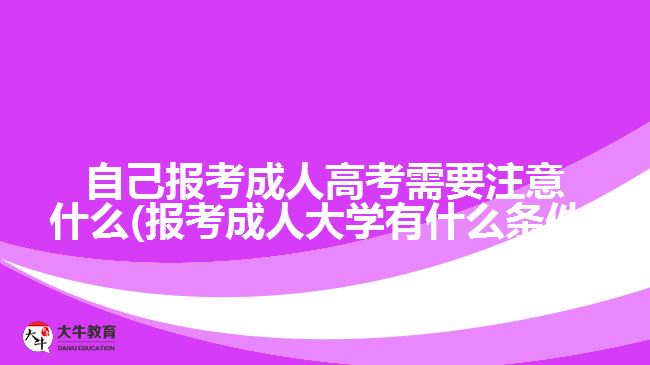 自己報考成人高考需要注意什么(報考成人大學有什么條件)