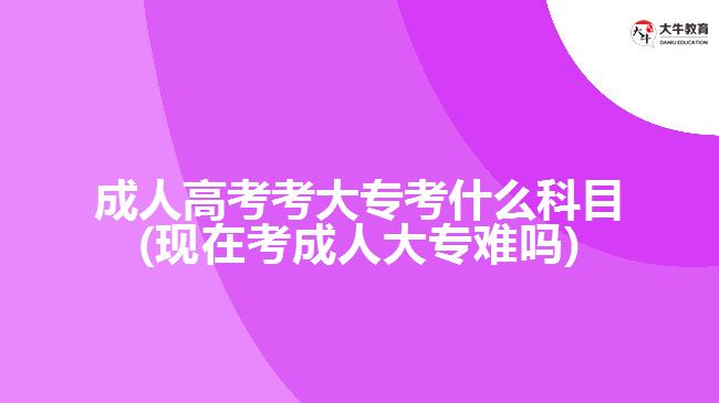 成人高考考大?？际裁纯颇?現(xiàn)在考成人大專難嗎)