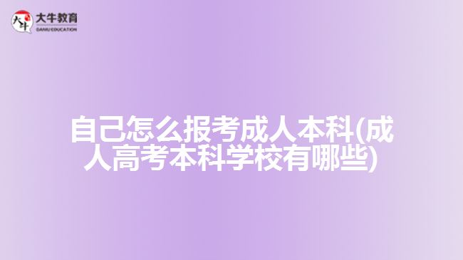 自己怎么報(bào)考成人本科(成人高考本科學(xué)校有哪些)