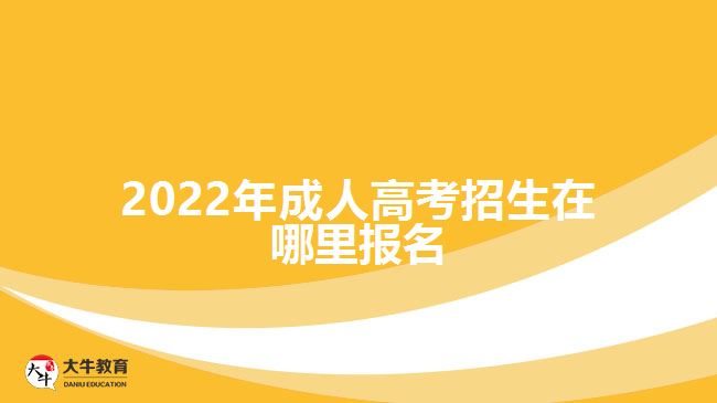 2022年成人高考招生在哪里報名