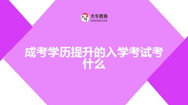 成考學歷提升的入學考試考什么