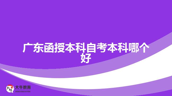 廣東函授本科自考本科哪個好