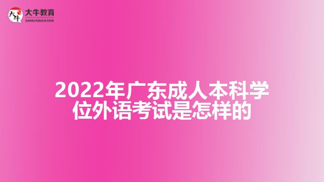 2022年廣東成人本科學位外語考試是怎樣的