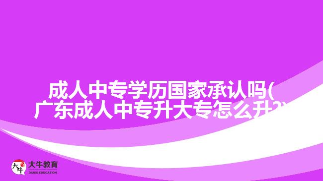 成人中專學歷國家承認嗎(廣東成人中專升大專怎么升?)