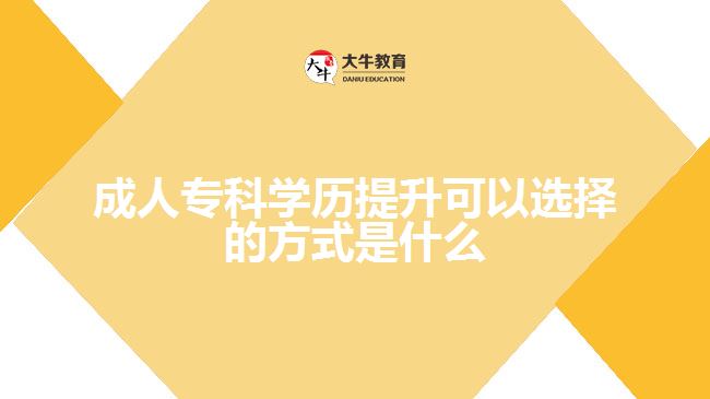 成人?？茖W(xué)歷提升可以選擇的方式是什么