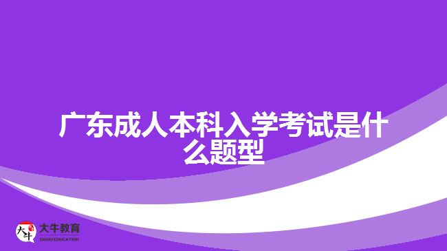 廣東成人本科入學考試是什么題型