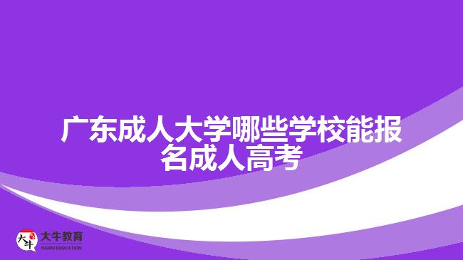 廣東成人大學(xué)哪些能報名成人高考