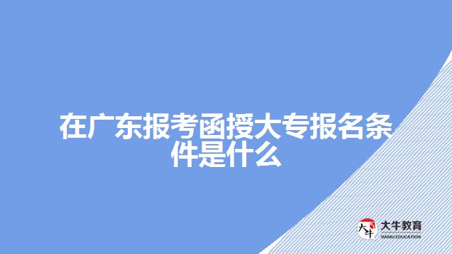 在廣東報(bào)考函授大專(zhuān)報(bào)名條件是什么