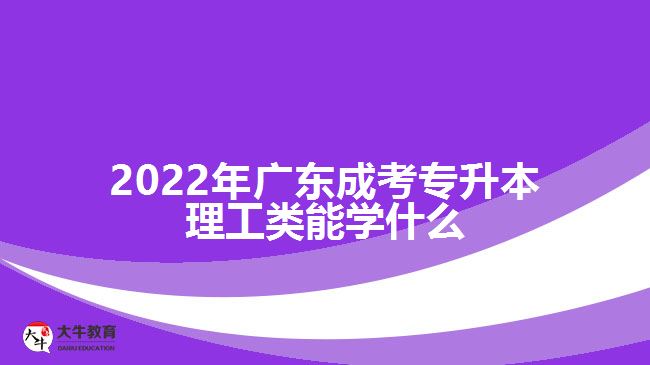 廣東成考專升本理工類能學什么