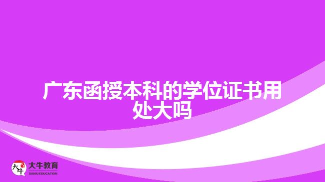 廣東函授本科的學位證書用處大嗎