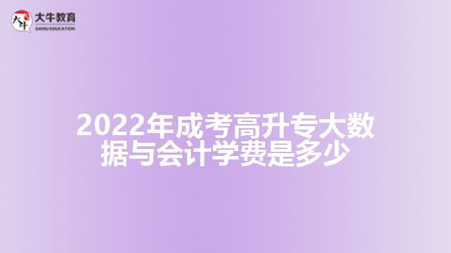 成考高升專大數(shù)據(jù)與會(huì)計(jì)學(xué)費(fèi)是多少