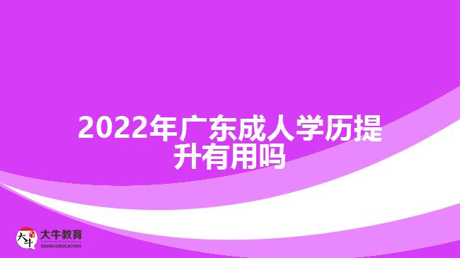 2022年廣東成人學歷提升有用嗎