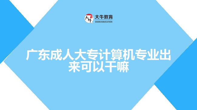 廣東成人大專計(jì)算機(jī)專業(yè)出來可以干嘛