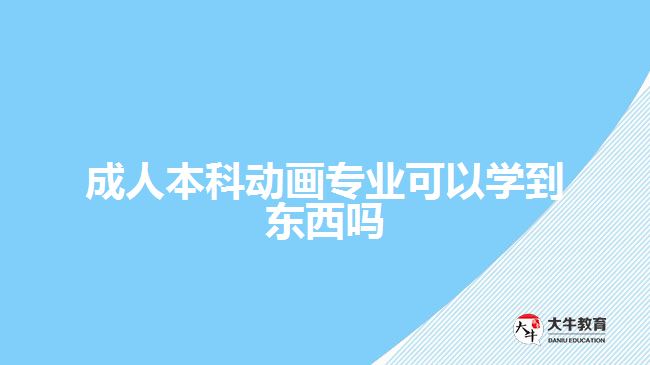 成人本科動畫專業(yè)可以學到東西嗎