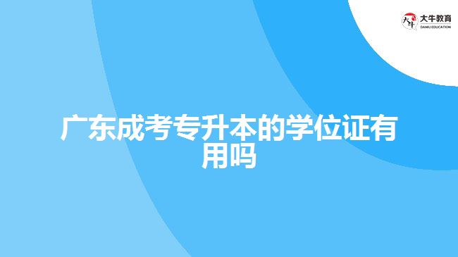 廣東成考專升本的學位證有用嗎